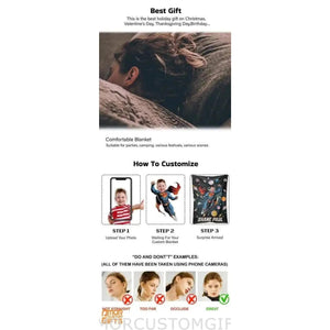 Blankets Personalized Face & Name The Red Flash Blanket