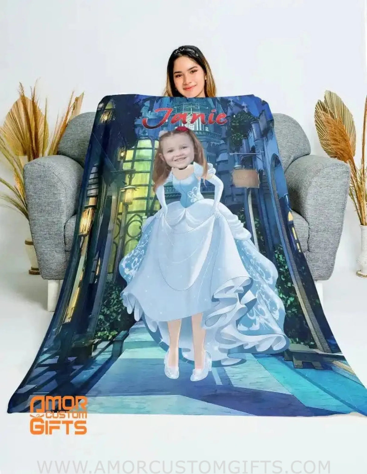 Blankets Personalized Fairy Tale Princess Cinderella 3 Blanket | Custom Girl Princess Blanket,  Customized Blanket