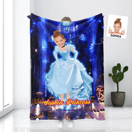 Blankets Personalized Fairy Tale Princess Cinderella On Luxirious Stage Blanket | Custom Girl Princess Blanket,  Customized Blanket