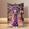 Blankets Personalized Fairy Tale Rapunzel Princess Xmas Blanket | Custom Face & Name Girl Blanket