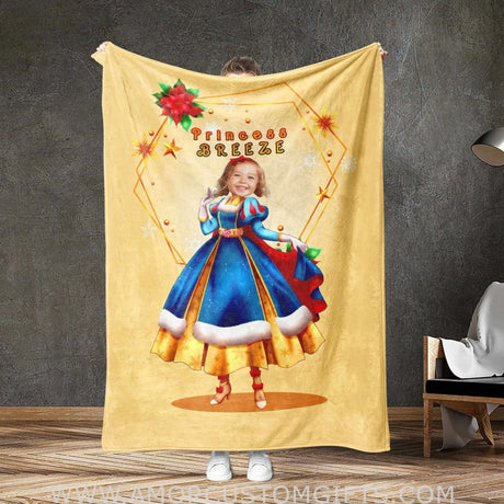 Blankets Personalized Fairy Tale Snow White Princess Xmas Blanket | Custom Girl Blanket