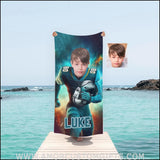 Towels Personalized Jacksonville Basketball Boy Jaguars Photo Beach Towel