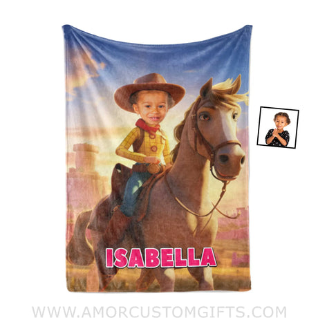 Blankets Personalized Jessie Girl Toy Story Photo Blanket | Custom Name & Face Girl Blanket
