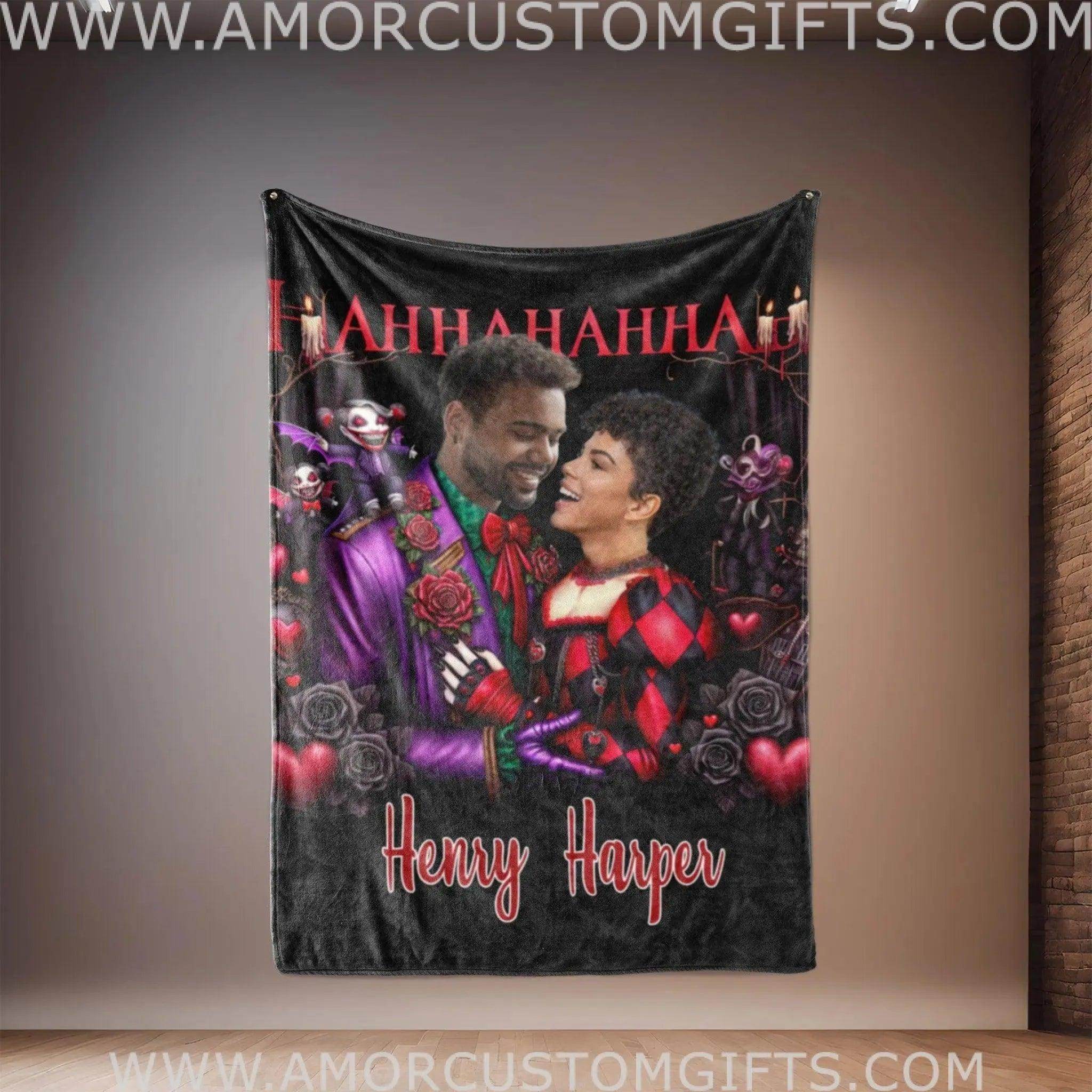 Personalized Joker Couple 1 Blanket Custom Couple Blanket Amor Custom Gifts