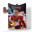 Blankets Personalized Kansas Football Boy Photo Blanket | Custom Name & Face Boy Blanket
