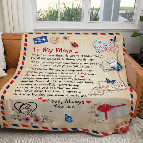 Blankets Personalized Letter To Mom Blanket, Gift For Mom