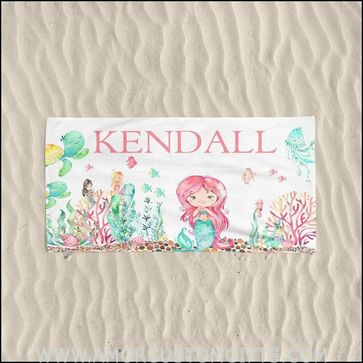 Towels Personalized Lovely Kid Towel for Summer & Beach, Summer Gift for Kid Girl, Kid Beach Towel