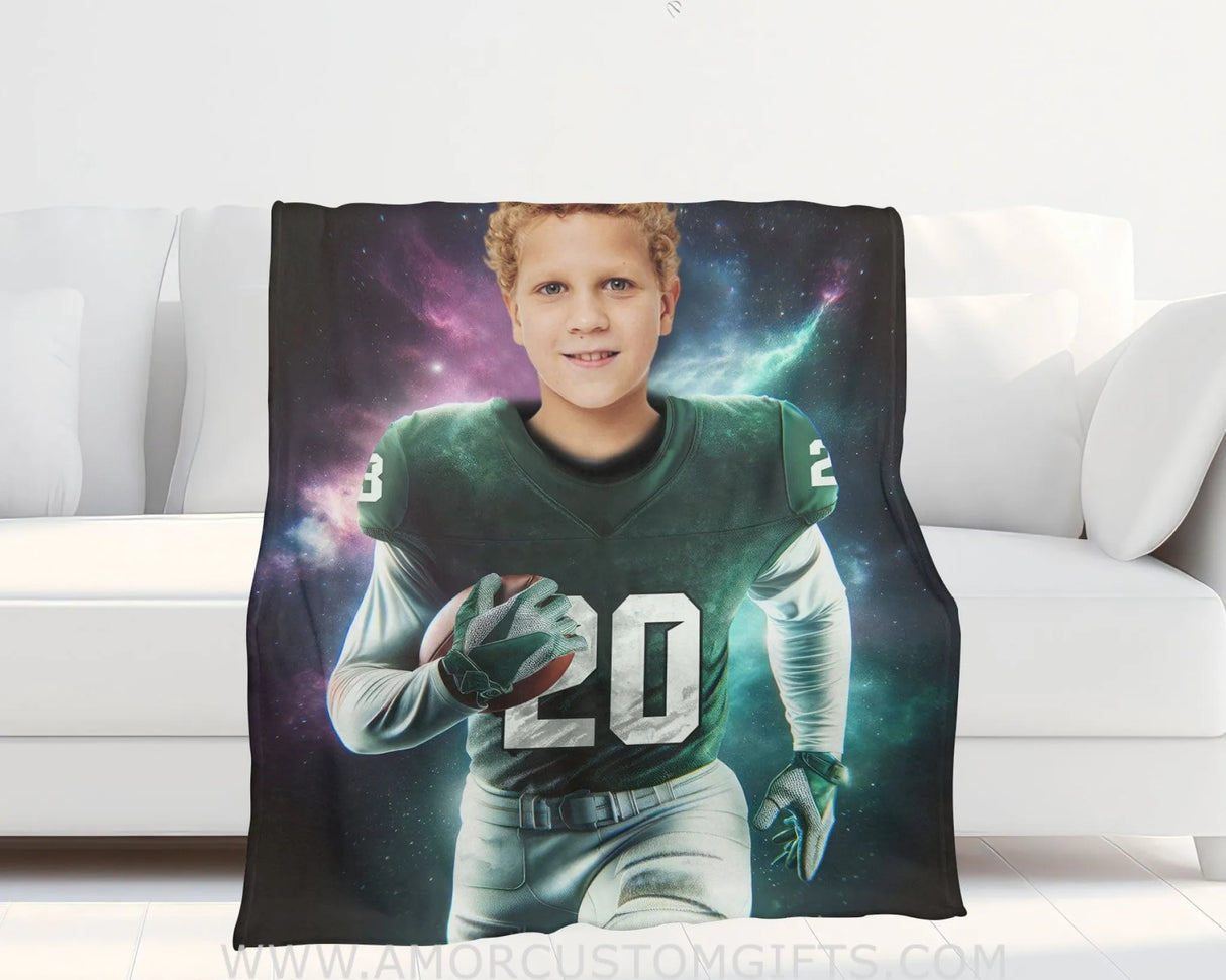 Blankets Personalized Michigan State Football Boy Spartans Photo Blanket | Custom Name & Face Boy Blanket