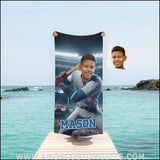 Towels Personalized MLB Chicago Baseball Boy Cubs Photo Beach Towel