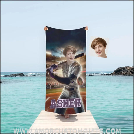 Towels Personalized MLB Colorado Baseball Boy Rockies Photo Beach Towel