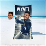 Towels Personalized MLB Milwaukee Baseball Boy Brewers Beach Towel | Customized Name & Face Boy Towel