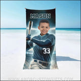 Towels Personalized MLB Seattle Baseball Boy Mariners Photo Beach Towel