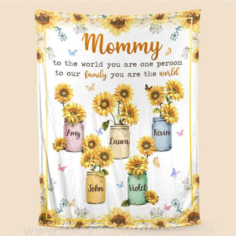 Personalized Mommy You Are The World - Best Gift For Mother Blanket Blankets