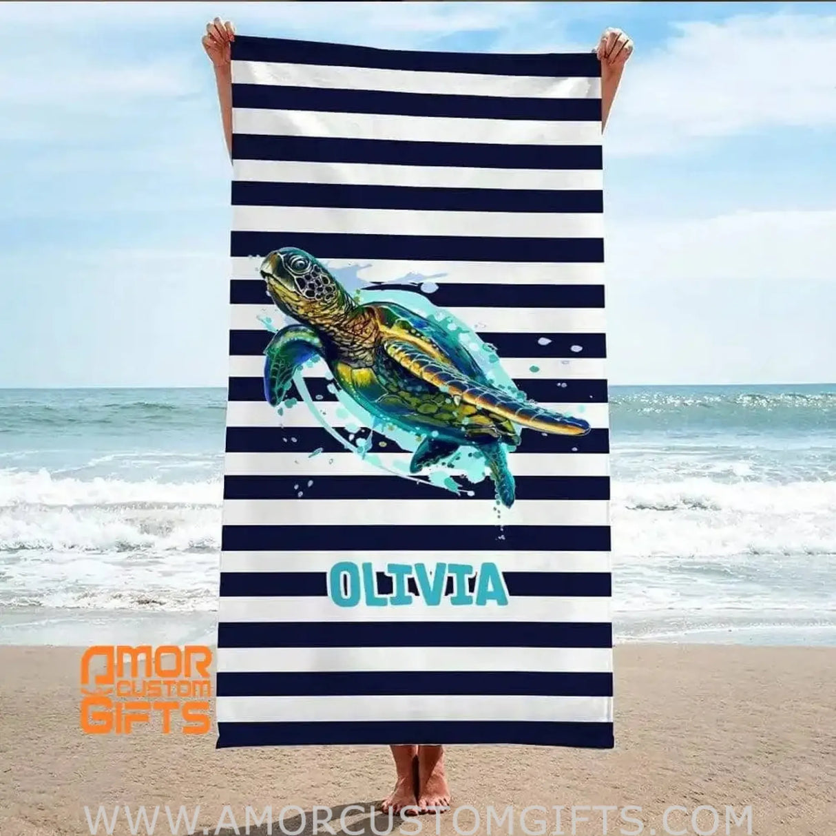 Towels Personalized Monogrammed Beach Towels for Adults, Custom Beach Towels, Personalized Towel, Turtle Beach Towel, Sea Turtle Beach Towel