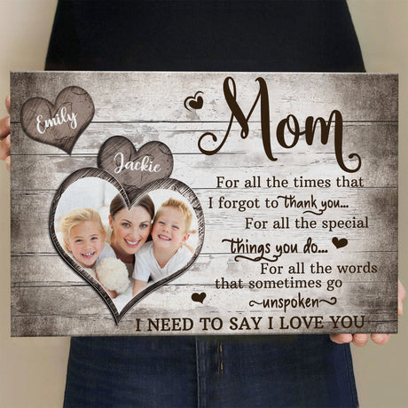 Posters, Prints, & Visual Artwork Personalized Mother's Day I Love You Mom - Custom Photo & Name Poster Canvas Print