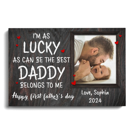 Posters, Prints, & Visual Artwork Personalized Father's Day The Best Daddy - Custom Photo & Name Poster Canvas Print