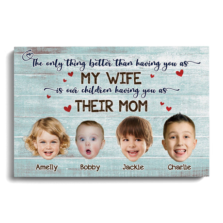 Posters, Prints, & Visual Artwork Personalized Mother's Day Wife MOM - Custom Photo & Name Poster Canvas Print