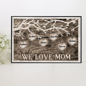 Posters, Prints, & Visual Artwork Personalized Mother's Day We Love Mom - Custom Name Poster Canvas Print