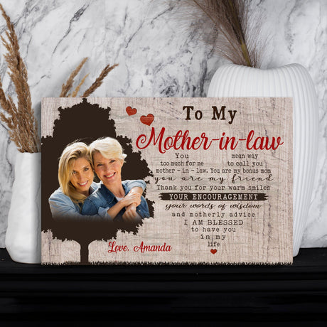Posters, Prints, & Visual Artwork Personalized Mother's Day To My Mother-in-law - Custom Photo & Name Poster Canvas Print