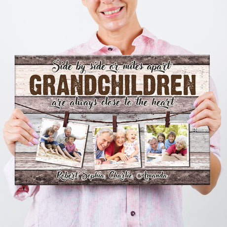 Posters, Prints, & Visual Artwork Personalized Mother's Day Grandchildren - Custom Photo & Name Poster Canvas Print