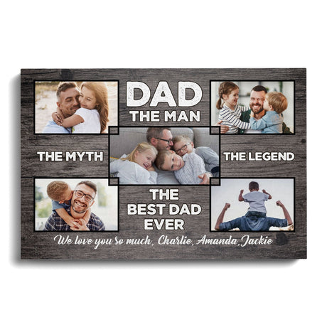 Posters, Prints, & Visual Artwork Personalized Father's Day The Man The Myth The Legend - Custom Photo & Name Poster Canvas Print