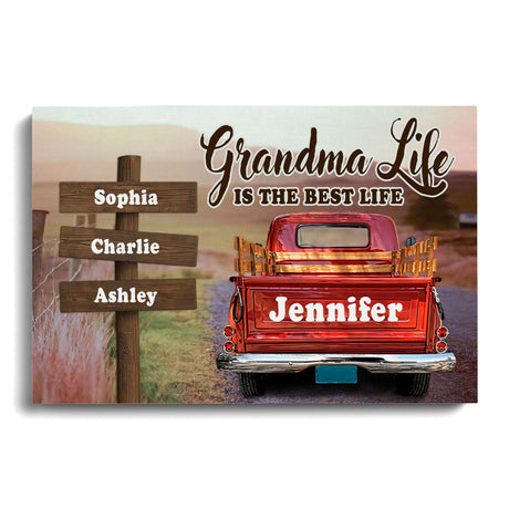 Posters, Prints, & Visual Artwork Personalized Mother's Day Grandma Life - Custom Name Poster Canvas Print