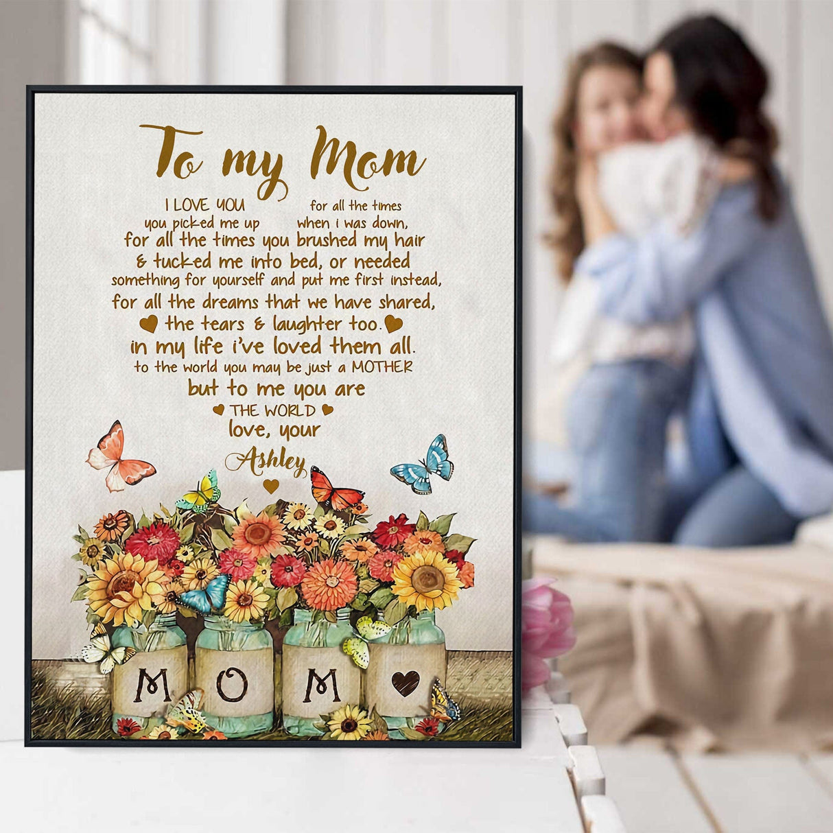 Posters, Prints, & Visual Artwork Personalized Mother's Day To My Mom - Custom Name Poster Canvas Print