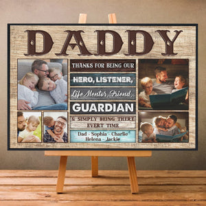 Posters, Prints, & Visual Artwork Personalized Father's Day Love From Kids - Custom Photo & Name Poster Canvas Print
