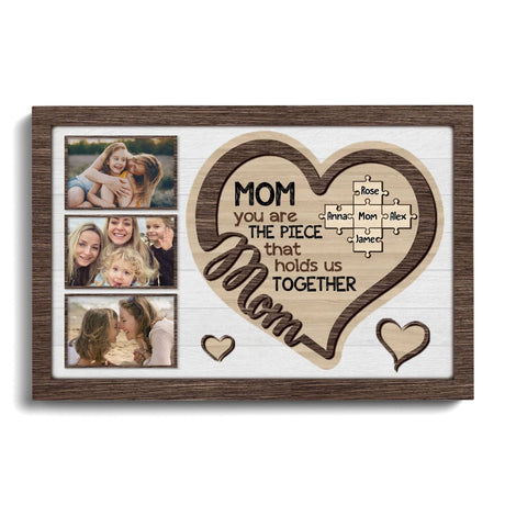 Posters, Prints, & Visual Artwork Personalized Mother's Day MOM Puzzle - Custom Photo & Name Poster Canvas Print