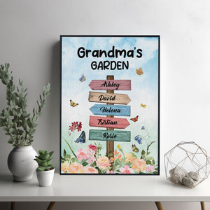 Posters, Prints, & Visual Artwork Personalized Mother's Day Grandma's Garden - Custom Name Poster Canvas Print
