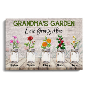 Posters, Prints, & Visual Artwork Personalized Mother's Day Grandma's Garden - Custom Name Poster Canvas Print