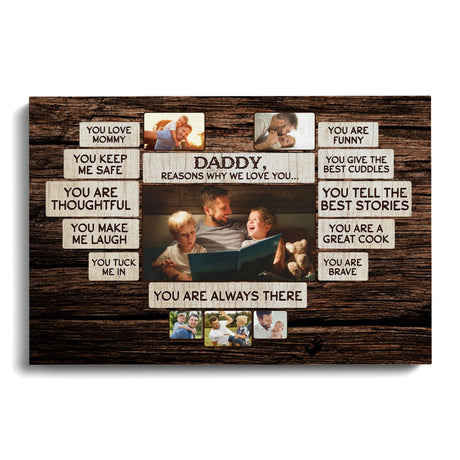 Posters, Prints, & Visual Artwork Personalized Father's Day DAD 10 Reason - Custom Photo Poster Canvas Print