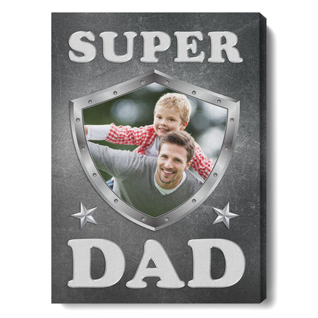 Posters, Prints, & Visual Artwork Personalized Father's Day Super DAD - Custom Photo Poster Canvas Print