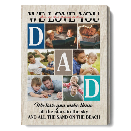 Posters, Prints, & Visual Artwork Personalized Father's Day DAD We Love You - Custom Photo & Name Poster Canvas Print