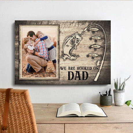 Posters, Prints, & Visual Artwork Personalized Father's Day Reel Cool DAD - Custom Photo & Name Poster Canvas Print