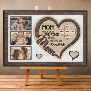 Posters, Prints, & Visual Artwork Personalized Mother's Day MOM Puzzle - Custom Photo & Name Poster Canvas Print
