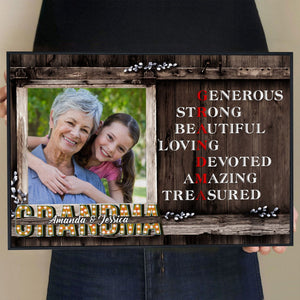 Posters, Prints, & Visual Artwork Personalized Mother's Day GRANDMA Custom Name - Custom Photo & Name Poster Canvas Print