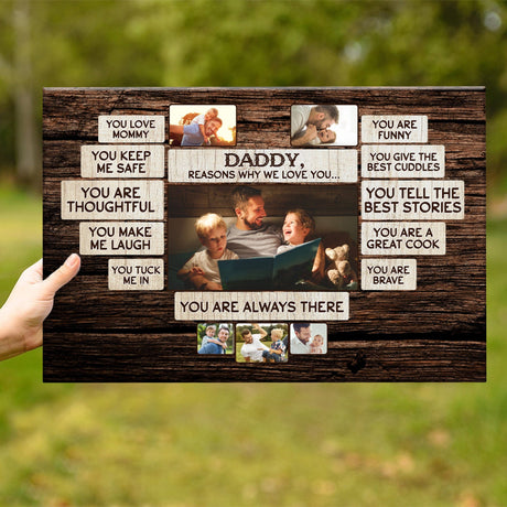 Posters, Prints, & Visual Artwork Personalized Father's Day DAD 10 Reason - Custom Photo Poster Canvas Print