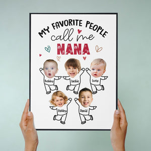Posters, Prints, & Visual Artwork Personalized Mothers Day Call Me NANA - Custom Photo & Name Poster Canvas Print