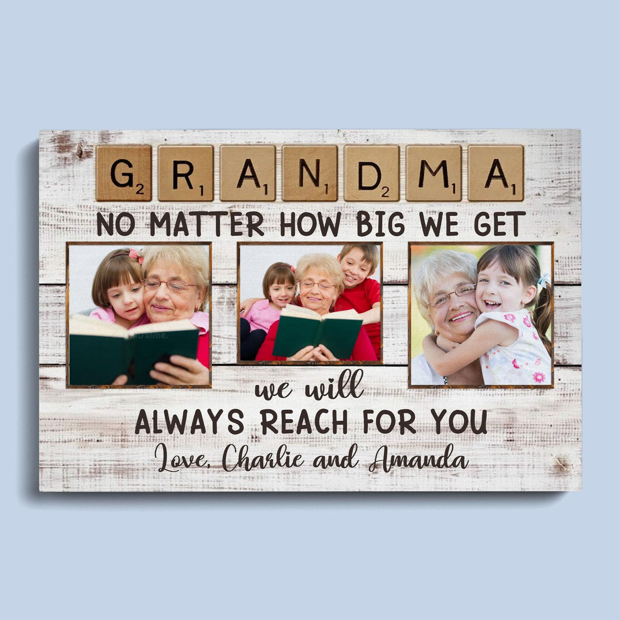 Posters, Prints, & Visual Artwork Personalized Mother's Day Grandma - Custom Photo & Name Poster Canvas Print