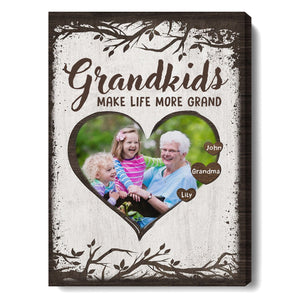 Posters, Prints, & Visual Artwork Personalized Mother's Day Grandkids - Custom Photo & Name Poster Canvas Print