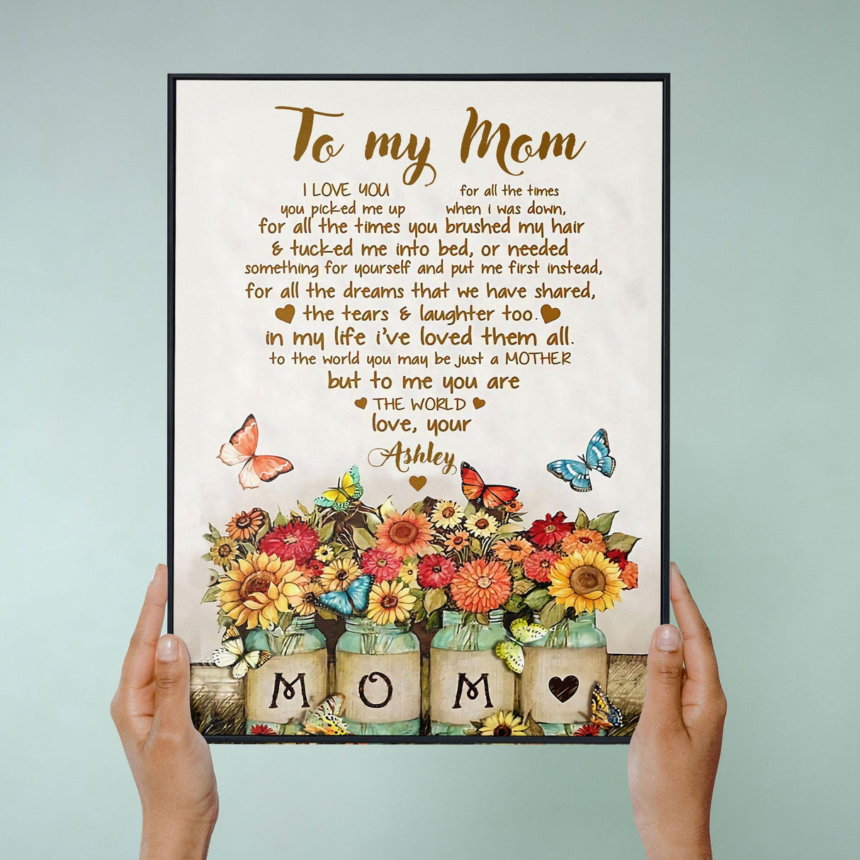 Posters, Prints, & Visual Artwork Personalized Mother's Day To My Mom - Custom Name Poster Canvas Print