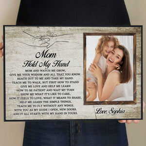 Posters, Prints, & Visual Artwork Personalized Mother's Day Mom Hold Me Hand - Custom Photo & Name Poster Canvas Print