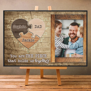 Posters, Prints, & Visual Artwork Personalized Father's Day Dad Puzzles - Custom Photo & Name Poster Canvas Print