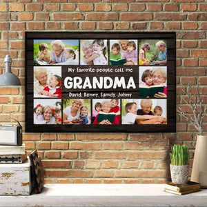 Posters, Prints, & Visual Artwork Personalized Mother's Day Call Me Grandma - Custom Photo & Name Poster Canvas Print