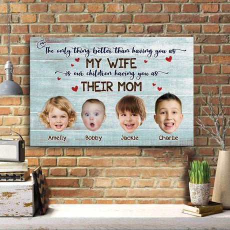 Posters, Prints, & Visual Artwork Personalized Mother's Day Wife MOM - Custom Photo & Name Poster Canvas Print