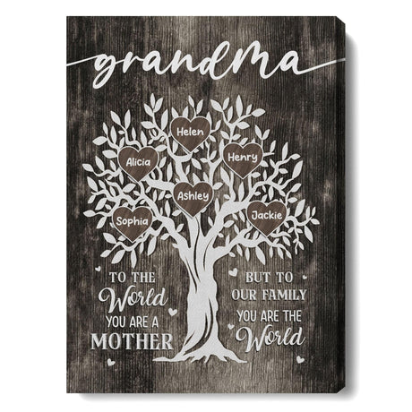 Posters, Prints, & Visual Artwork Personalized Mother's Day Grandma Family Tree - Custom Name Poster Canvas Print