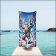 Towels Personalized Mutant Turtle Blue Bandana Victory V Hand Gesture Beach Towel | Customized Ninja Boy Theme Pool Towel