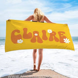Towels Personalized Name Beach Towel, Kid Beach Towel for Girl Boy, Summer Gift Customized Name