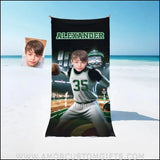 Towels Personalized NBA Boston Basketball Boy Celtics Photo Beach Towel | Customized Name & Face Boy Towel